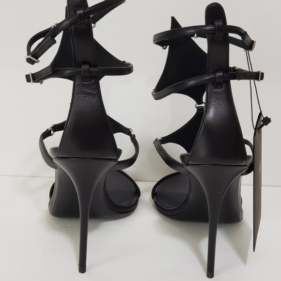 Brand New Giuseppe Zanotti Black Mistico Strappy Heels SZ 39 1/2 - Picture 4 of 6